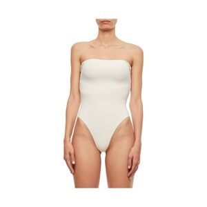 Lido Sedici‎ One Piece Swimsuit Ivory EUC Size S Made in Italy Strapless